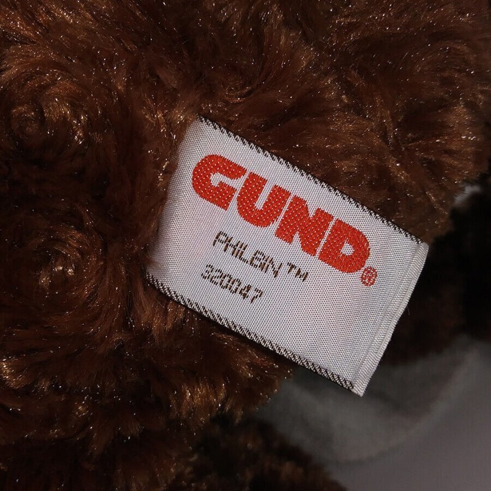 GUND Philbin Teddy Bear Chocolate Brown 18" Plush Stuffed Animal 320047 Paw Pads - Picture 10 of 15
